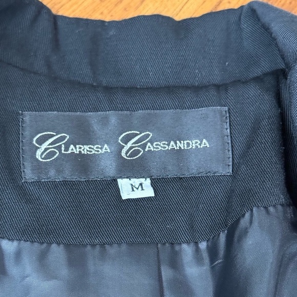 Vintage Black Tailored Blazer Jacket Y2K Embroidered  Size Medium, Fall Blazer - Picture 3 of 14